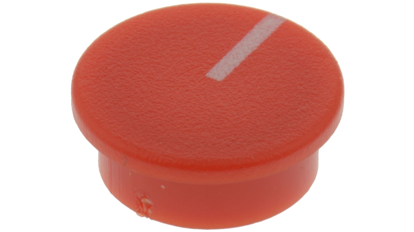 RS PRO 19mm Red Potentiometer Knob Cap for 6.4mm Shaft