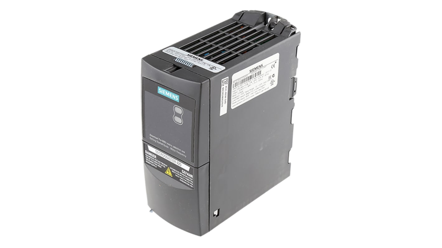 Siemens Inverter Drive, 0.25 kW, 1 Phase, 230 V ac, 3.2 A, MICROMASTER 420 Series