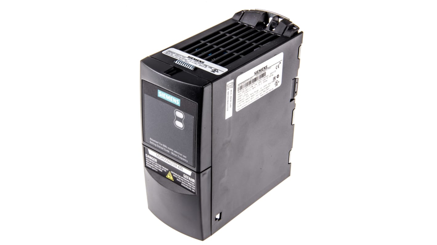 Siemens MICROMASTER 420, 1-Phasen Frequenzumrichter 0,37 kW, 230 V ac / 4,6 A 0 → 550Hz