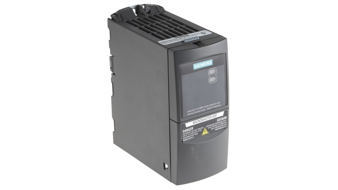 Měnič kmitočtu, řada: MICROMASTER 420 0.55 kW 0 → 550Hz 6.2 A 230 V AC IP20 Siemens