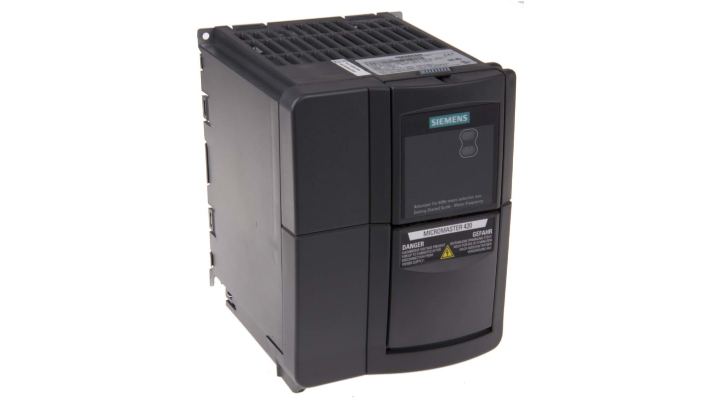 Siemens Inverter Drive, 1.1 kW, 1 Phase, 230 V ac, 5.5 A, MICROMASTER 420 Series