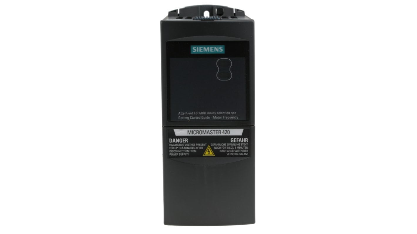 Siemens Inverter Drive, 0.75 kW, 3 Phase, 400 V ac, 3.7 A, MICROMASTER 420 Series