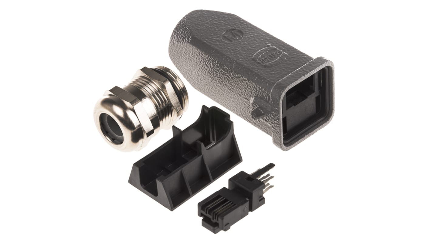 Conector RJ45 Cat5 Hembra HARTING serie RJ Industrial, de 4 vías, apantallado