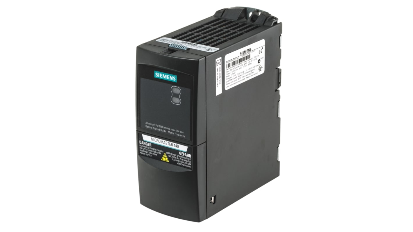 Siemens インバータ MICROMASTER 440, 230 V ac 0.25 kW 6SE6440-2AB12-5AA1