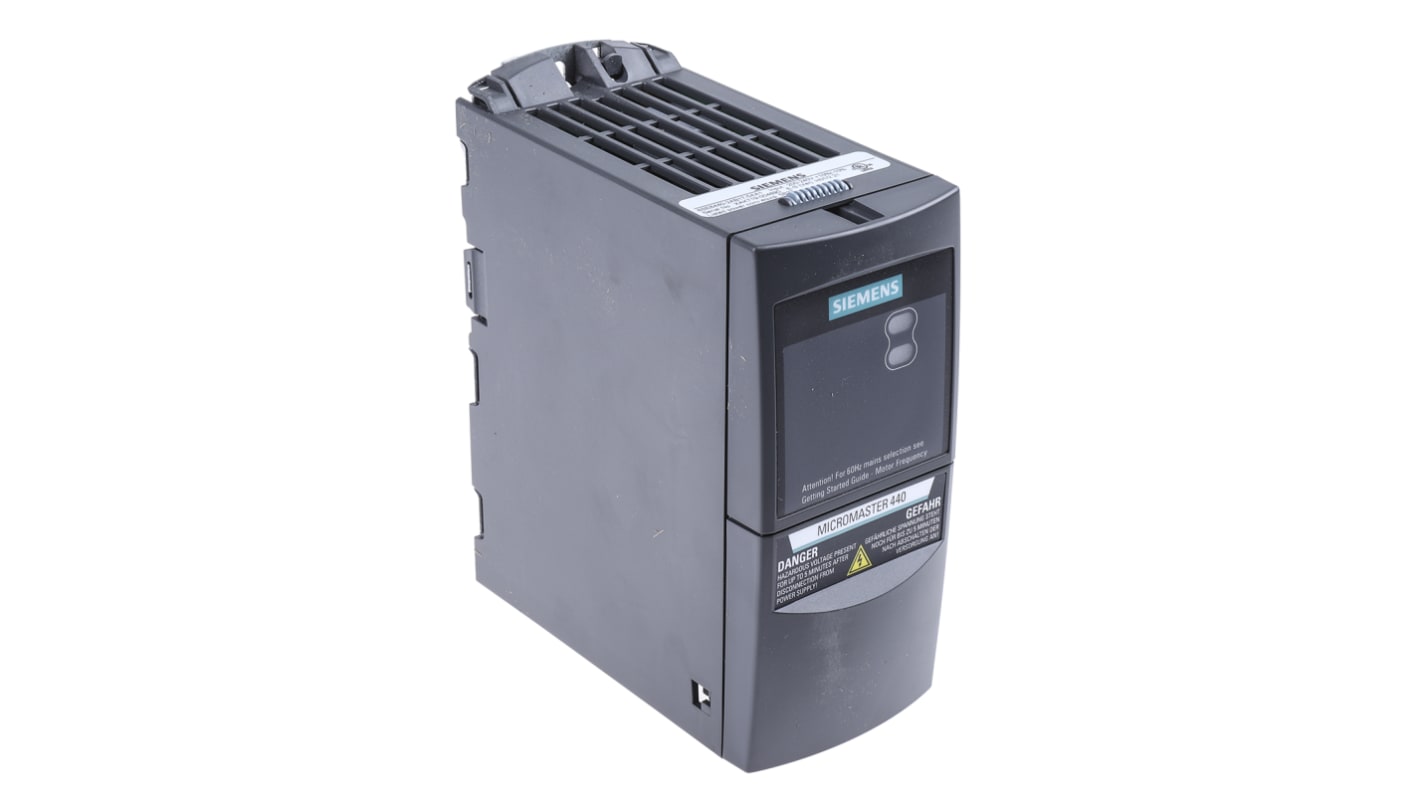 Siemens Inverter Drive, 0.75 kW, 1 Phase, 230 V ac, 8.2 A, MICROMASTER 440 Series