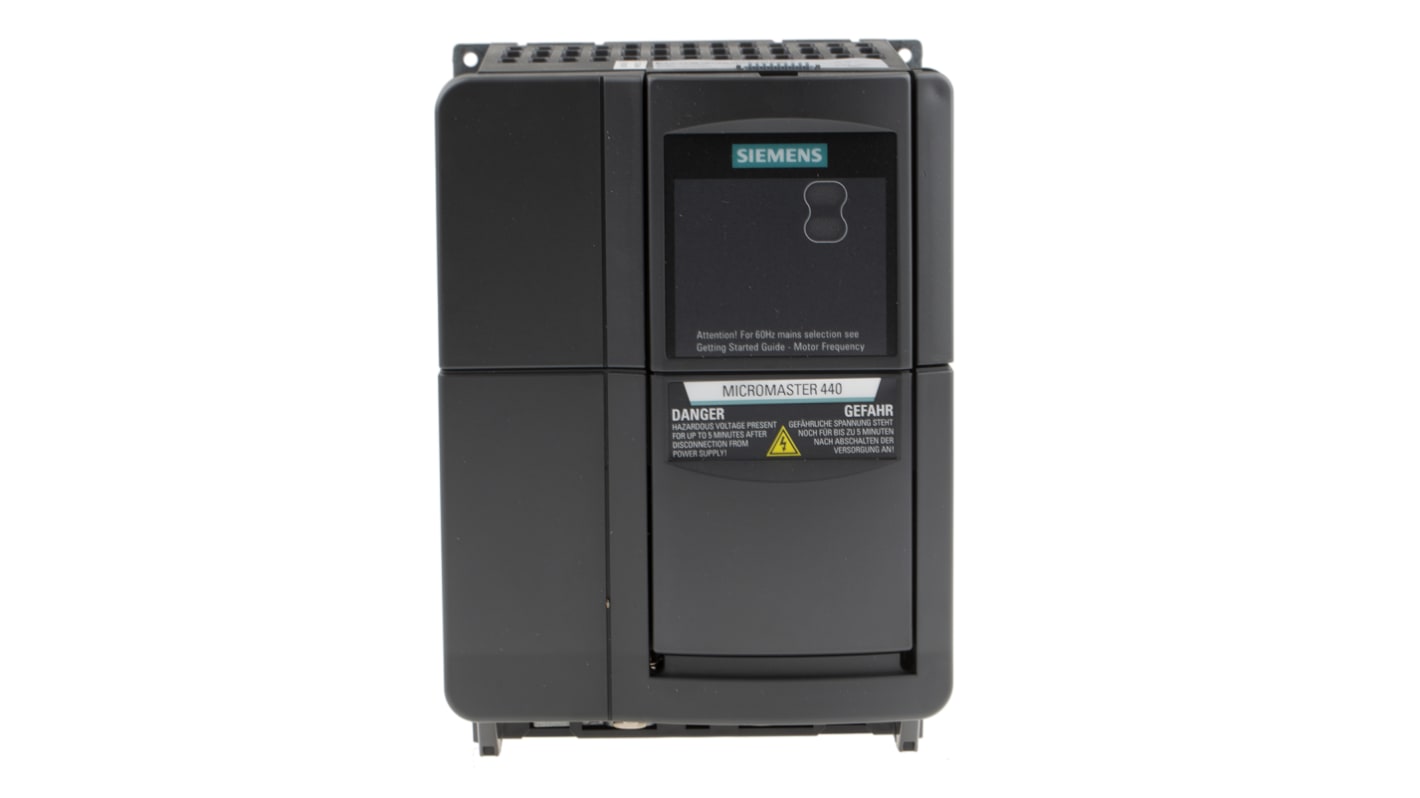 Siemens Inverter Drive, 2.2 kW, 3 Phase, 400 V ac, 7.5 A, MICROMASTER 440 Series