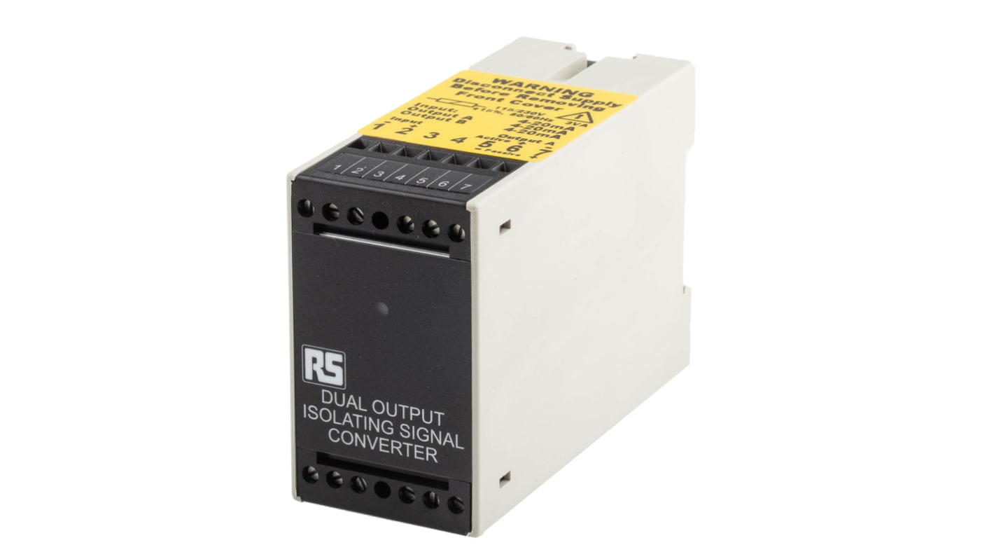 RS PRO Signalwandler, Signaltrenner 115V ac, Strom 4 → 20mA EIN / Strom 2 x 4-20mA AUS DIN-Schiene