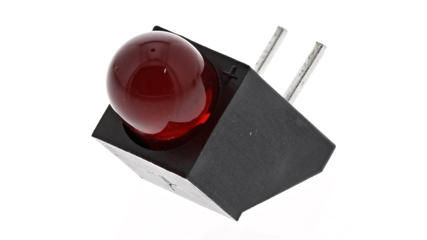 Indicatore LED per PCB Rosso Kingbright, 60 °, 1 LEDs, Right-angle, 2,5 V, Montaggio con foro passante