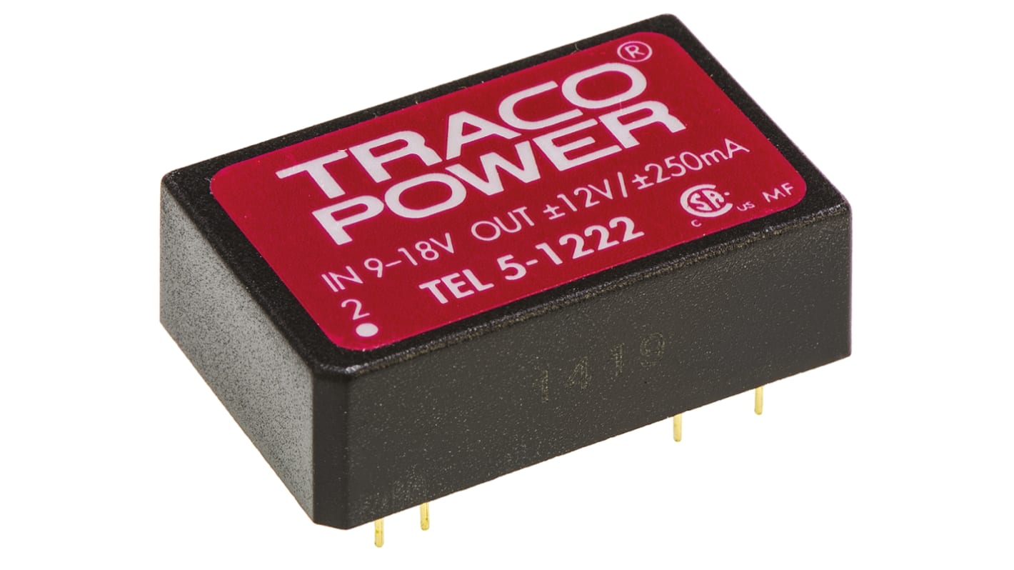 TRACOPOWER DC-DCコンバータ Vout：±12V dc 9 → 18 V dc, 5W, TEL 5-1222