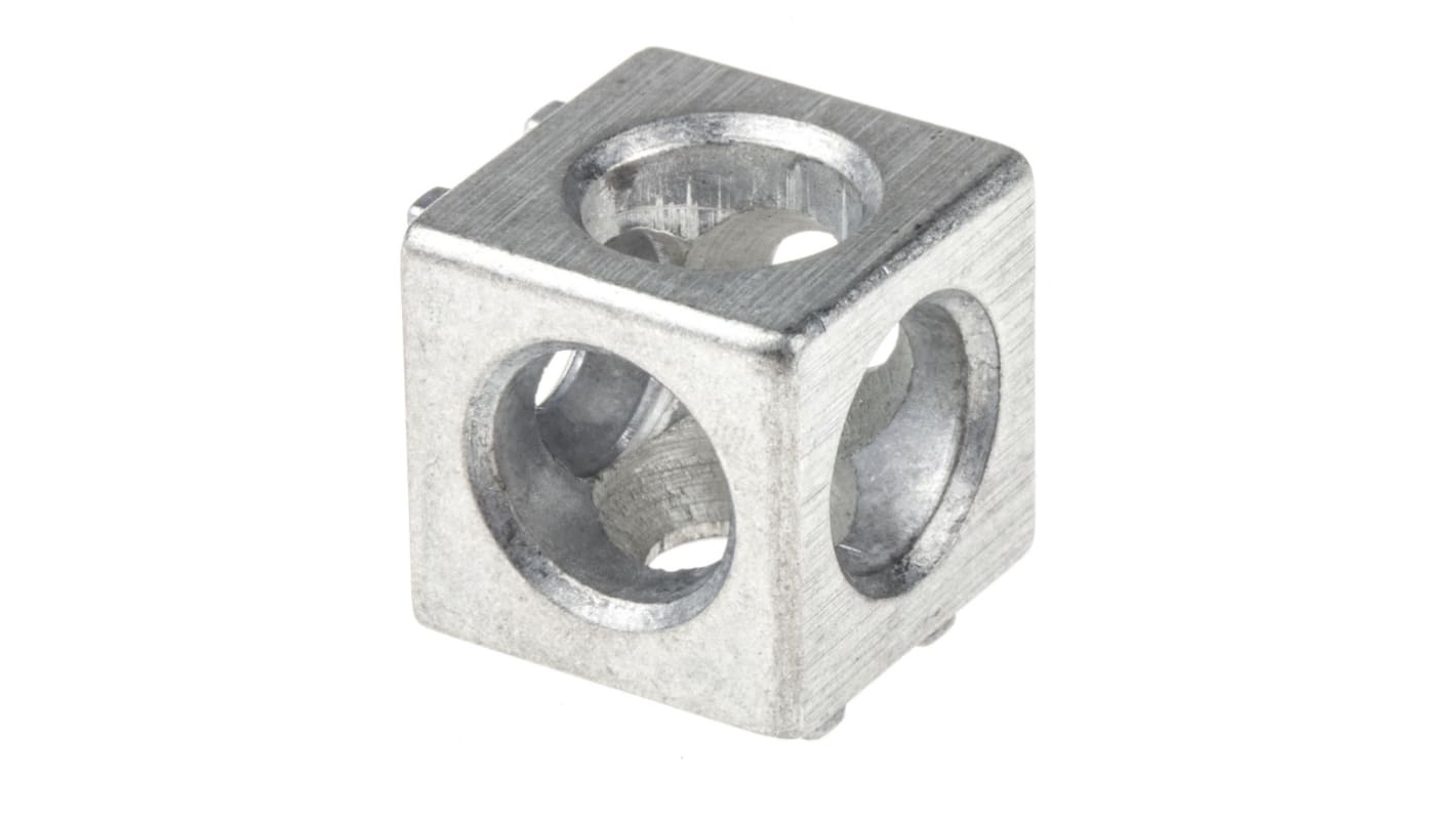 Connecteur d'angle cubique Bosch Rexroth, profilé 20 mm, L. 20mm, filetage S6, rainure 6mm en Aluminium moulé