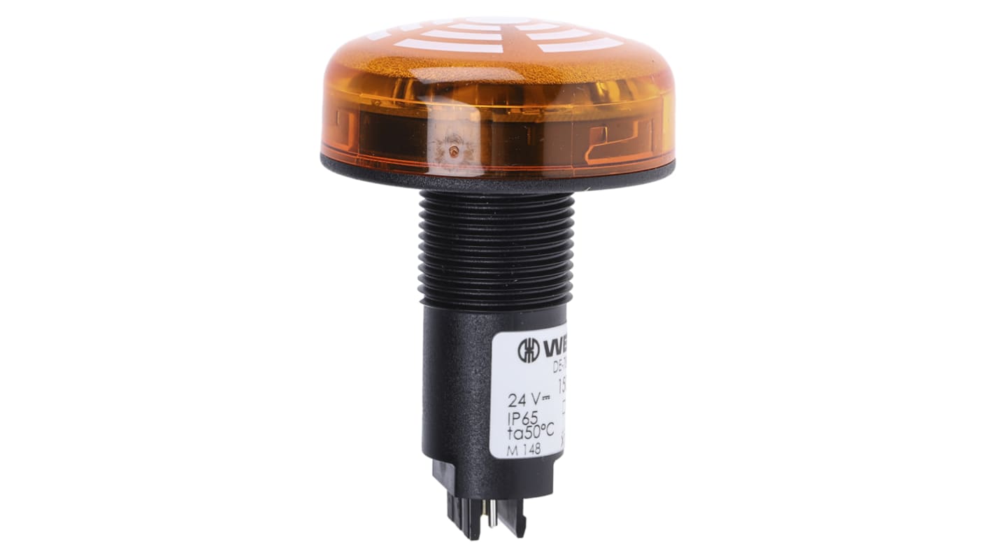 Werma 150 Series Yellow Buzzer Beacon, 24 V dc, IP65, Panel Mount, 80dB at 1 Metre