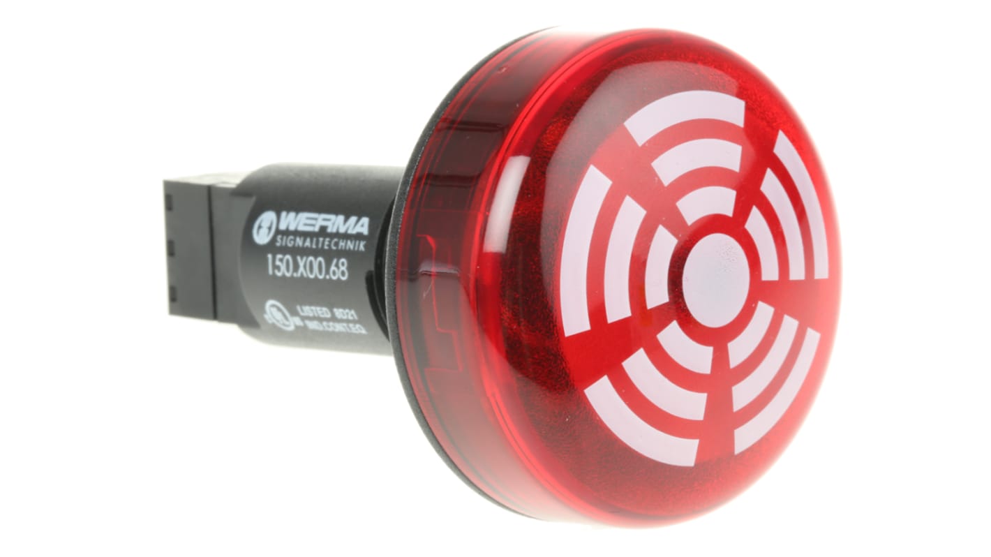 Indicator luminoso y acústico LED Werma 150, 230 Vac, Rojo, , 80dB @ 1m, IP65