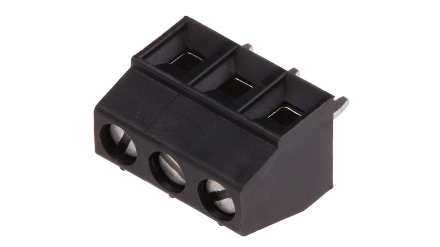 Phoenix Contact MKDS 1/3-3.81 HT BK Series PCB Terminal Block, 3.81mm Pitch, Through Hole Mount, Solder Termination