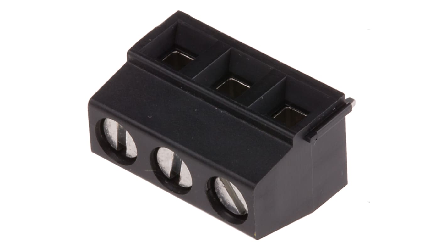 Phoenix Contact MKDSN 1.5/ 3 HT BK Series PCB Terminal Block, 5mm Pitch, Through Hole Mount, Solder Termination