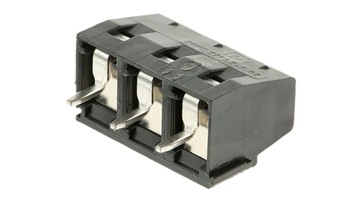 Phoenix Contact MKDSN 1.5/ 3-5.08 HT BK Series PCB Terminal Block, 5.08mm Pitch, Through Hole Mount, Solder Termination