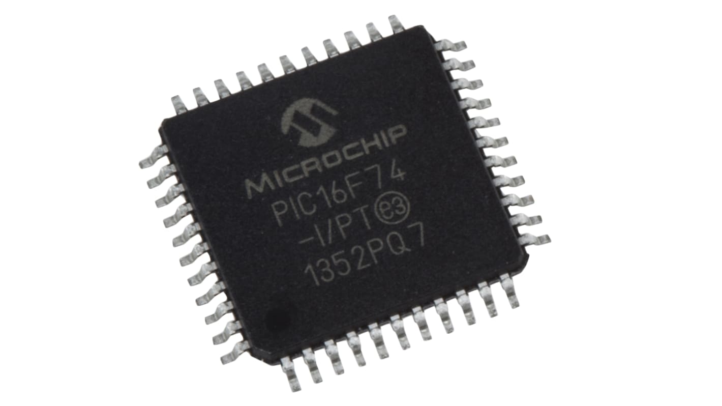 Microchip PIC16F74-I/PT, 8bit PIC Microcontroller, PIC16F, 20MHz, 4K Flash, 44-Pin TQFP