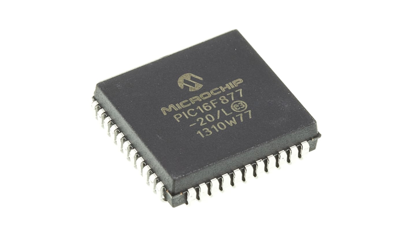 Microcontrôleur, 8bit, 368 B RAM, 256 x 8 mots, 8K x 14 mots, 20MHz, PLCC 44, série PIC16F