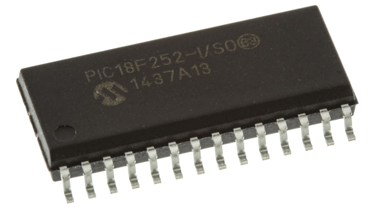 Microchip PIC18F252-I/SO, 8bit PIC Microcontroller, PIC18F, 40MHz, 32 kB Flash, 28-Pin SOIC