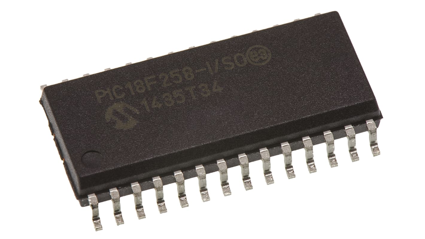 Microchip PIC18F258-I/SO, 8bit PIC Microcontroller, PIC18F, 40MHz, 32 kB, 256 B Flash, 28-Pin SOIC