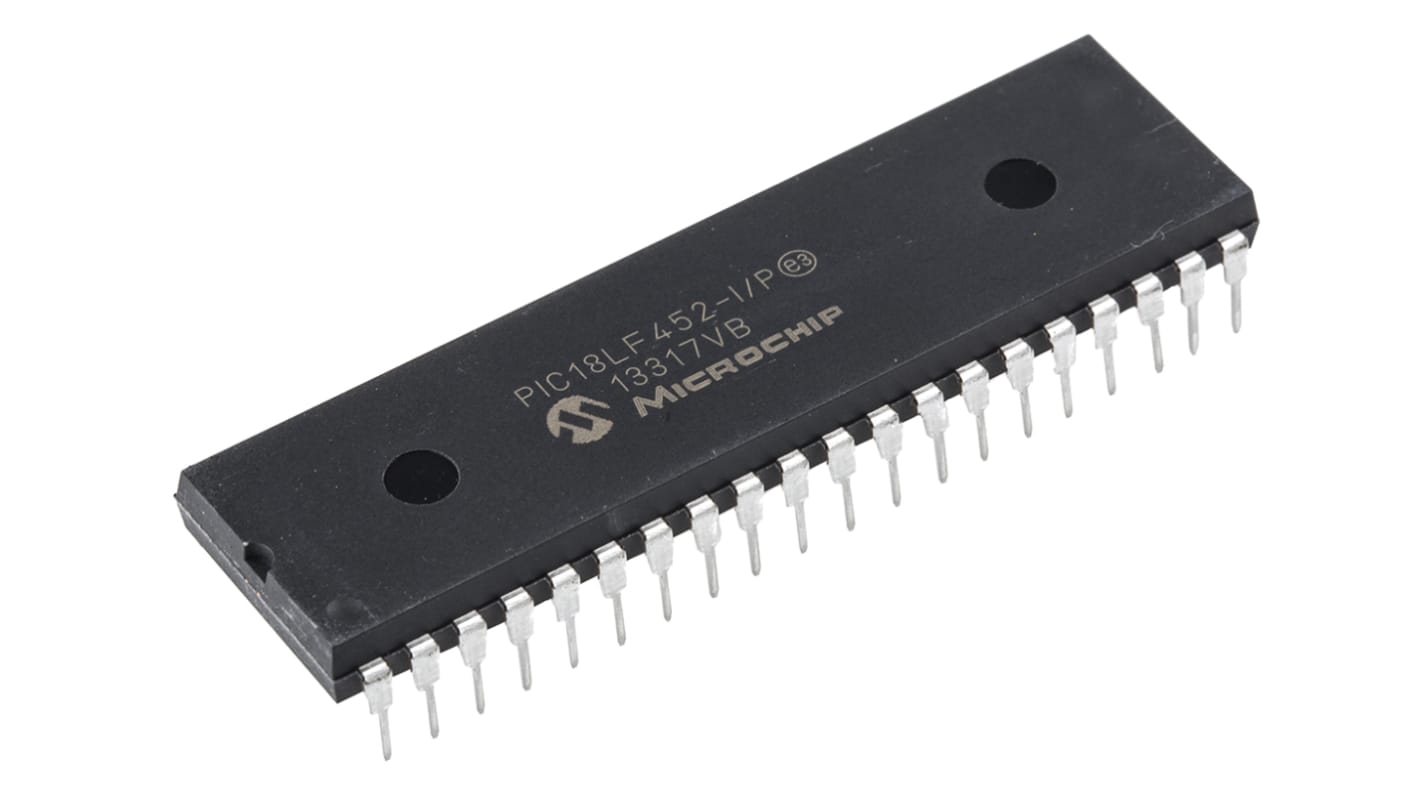 Microcontrolador Microchip PIC18LF452-I/P, núcleo PIC de 8bit, RAM 1,536 kB, 40MHZ, PDIP de 40 pines