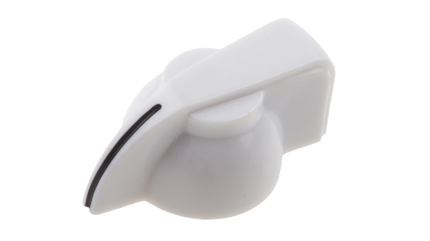 RS PRO Fehér Potenciométer gomb Szürke színű jelzőfénnyel , 6.35mm tengellyel, forgatógomb Ø: 32mm