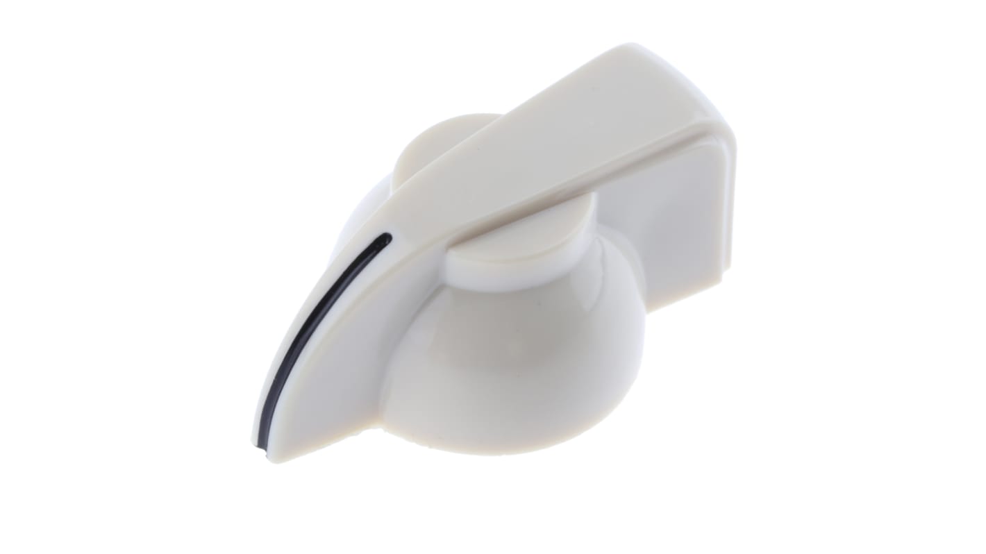 RS PRO 32mm Cream Potentiometer Knob for 6.35mm Shaft