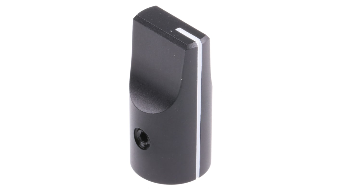 RS PRO Fekete Potenciométer gomb Fehér színű jelzőfénnyel 13mm, 6mm tengellyel, forgatógomb Ø: 12.7mm Körkörös