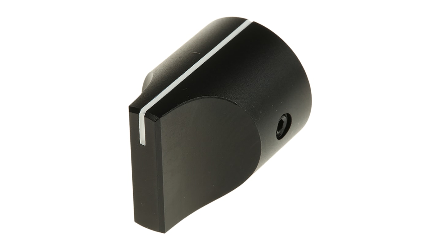 RS PRO 19mm Black Potentiometer Knob for 6.4mm Shaft