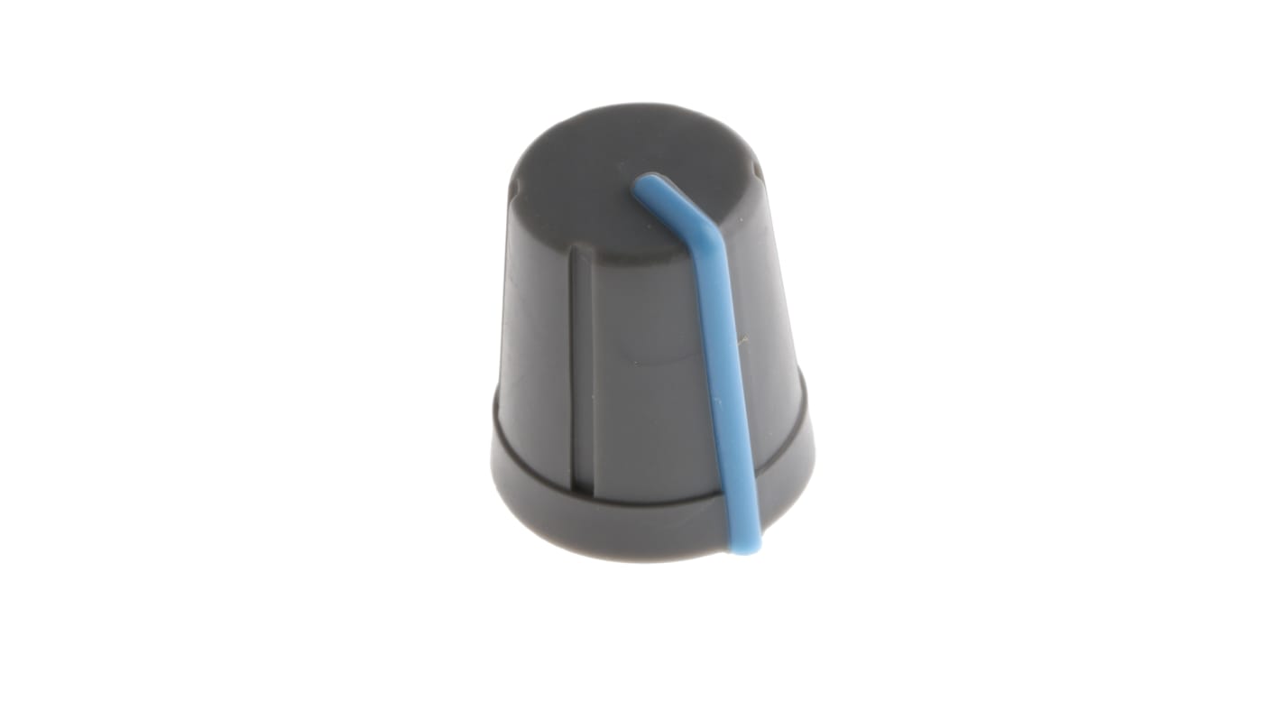 RS PRO 13mm Grey Potentiometer Knob for 6mm Shaft D Shaped