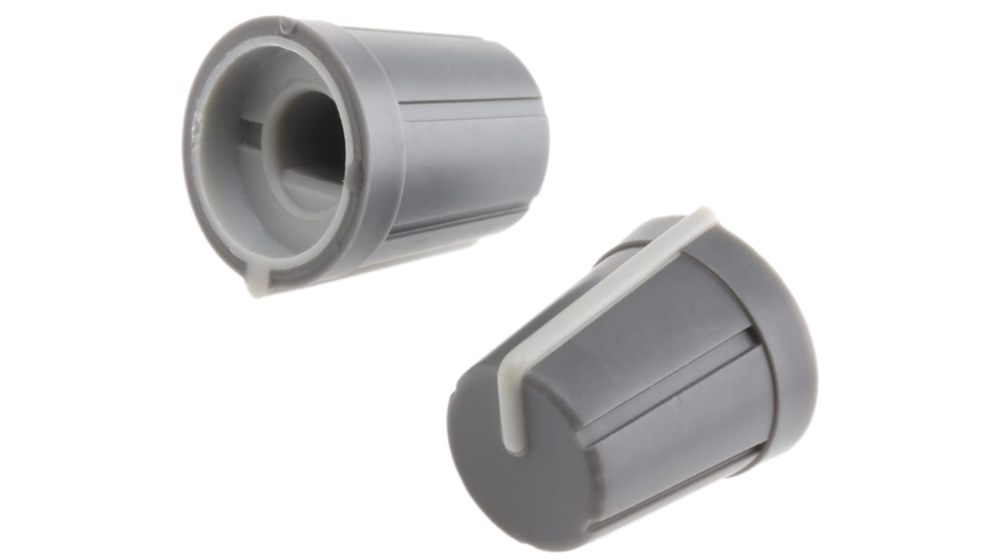 RS PRO 13mm Grey Potentiometer Knob for 6mm Shaft D Shaped