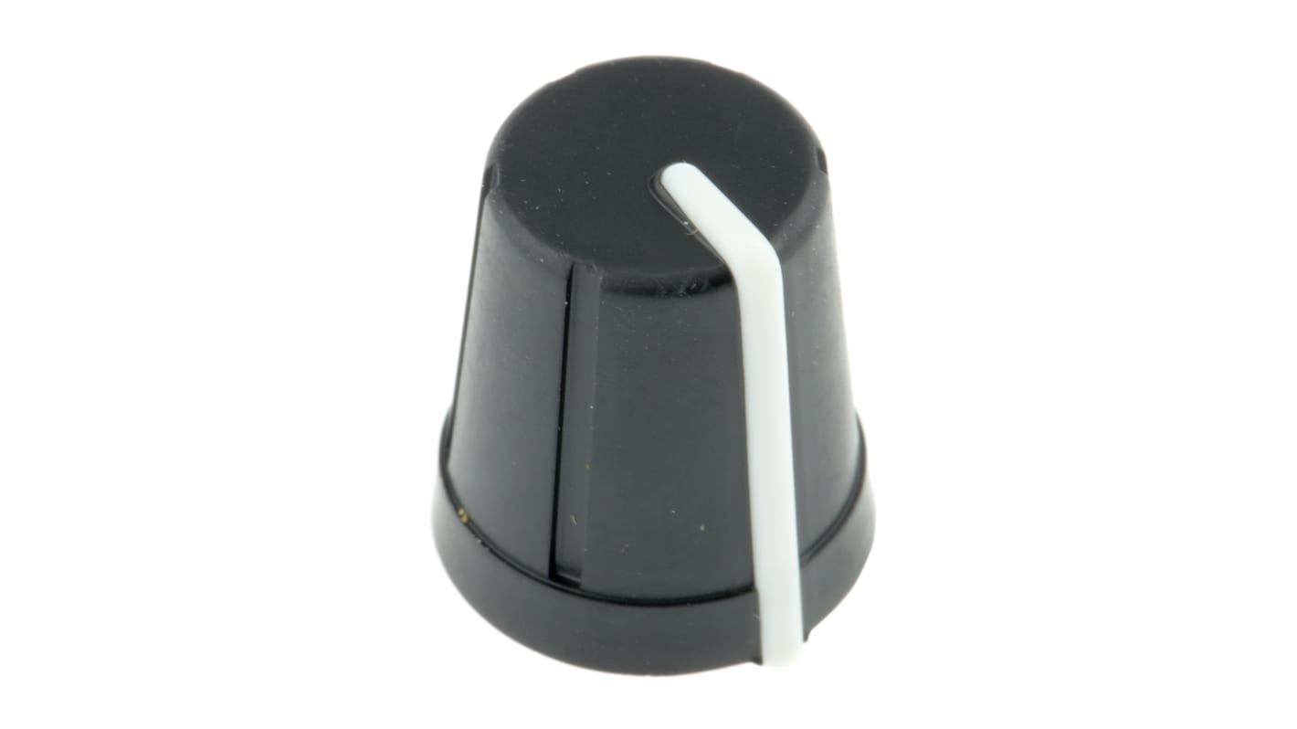 RS PRO 13mm Black Potentiometer Knob for 6mm Shaft D Shaped