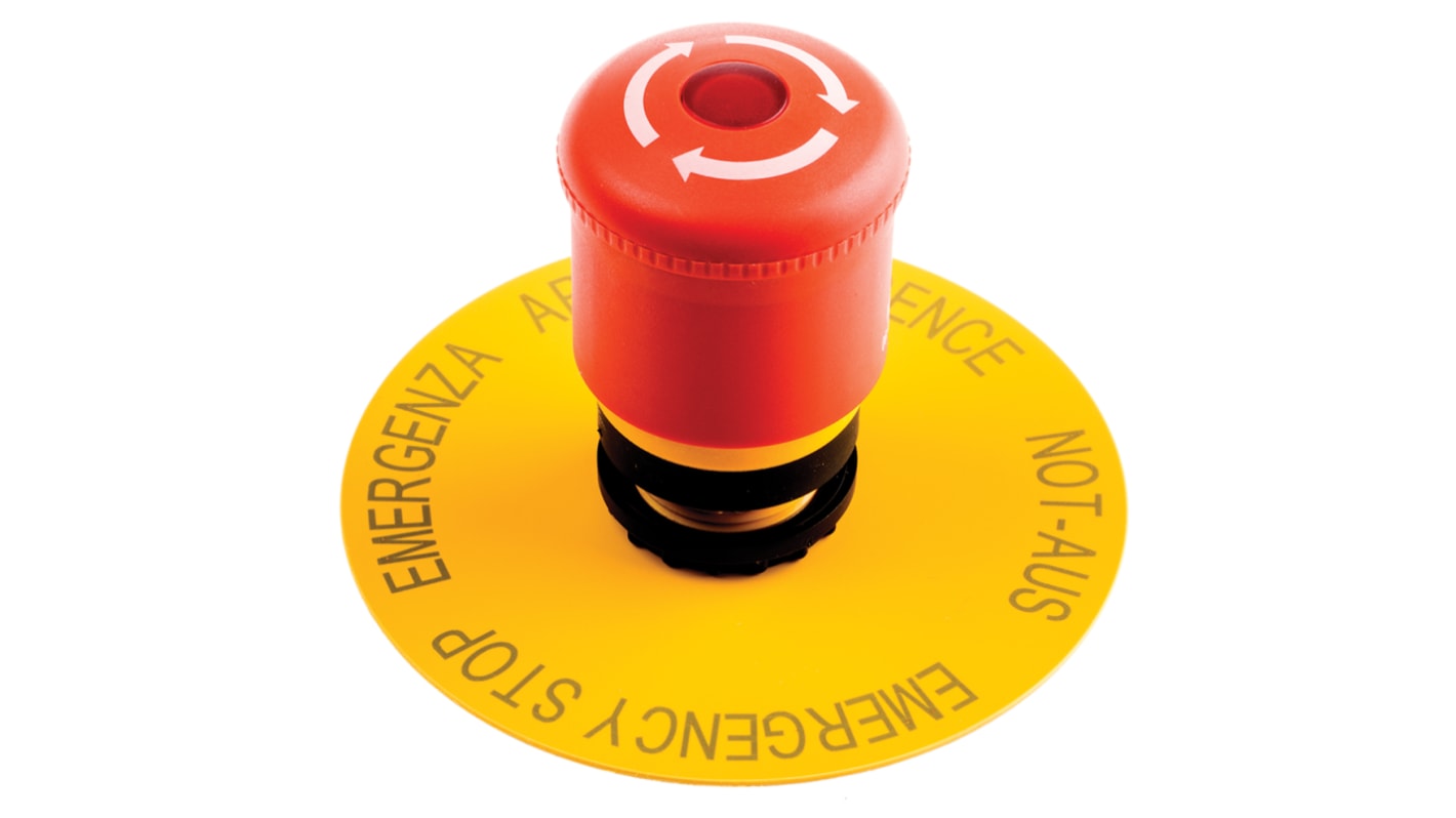 Eaton RMQ Titan M22 Series Latching Illuminated Emergency Stop Push Button, 22mm Cutout, IP69K