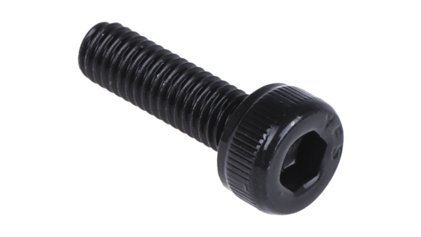 RS PRO M3 x 10mm Hex Socket Cap Screw Black, Self-Colour Steel