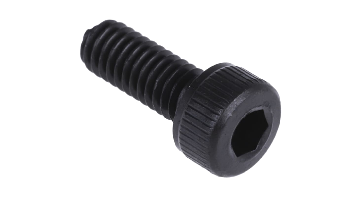 RS PRO M4 x 10mm Hex Socket Cap Screw Black, Self-Colour Steel