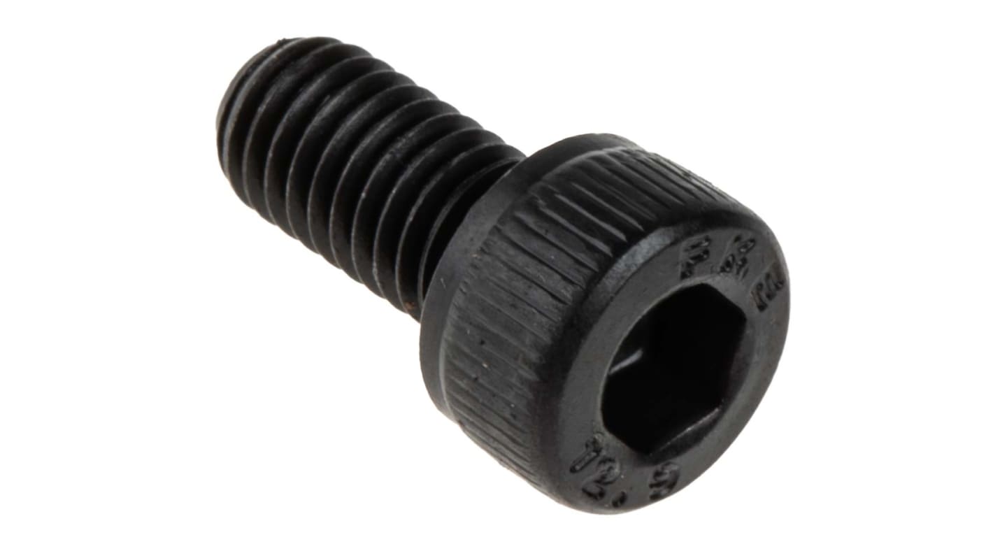 RS PRO M5 x 10mm Hex Socket Cap Screw Black, Self-Colour Steel