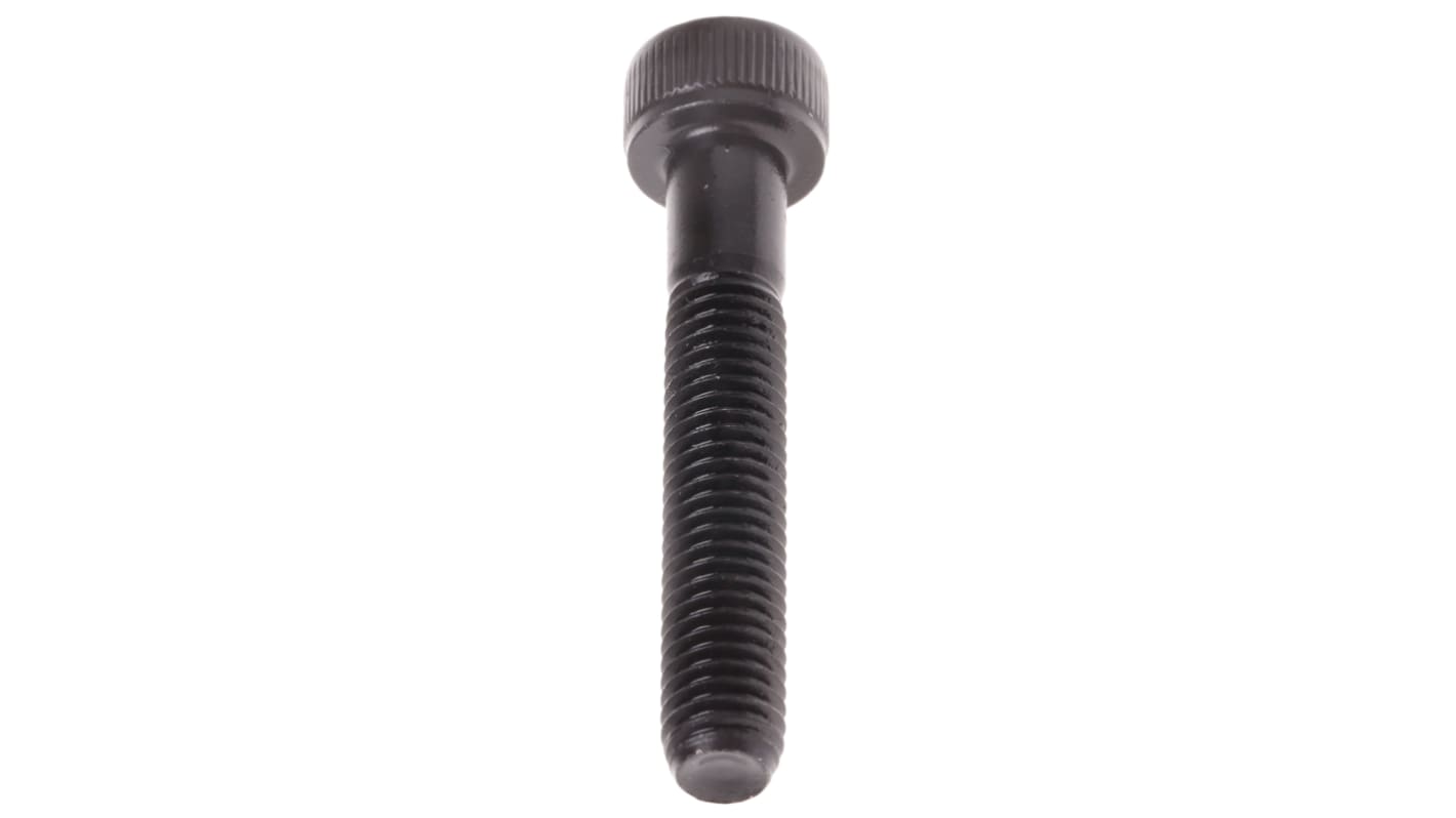 RS PRO M5 x 30mm Hex Socket Cap Screw Black, Self-Colour Steel