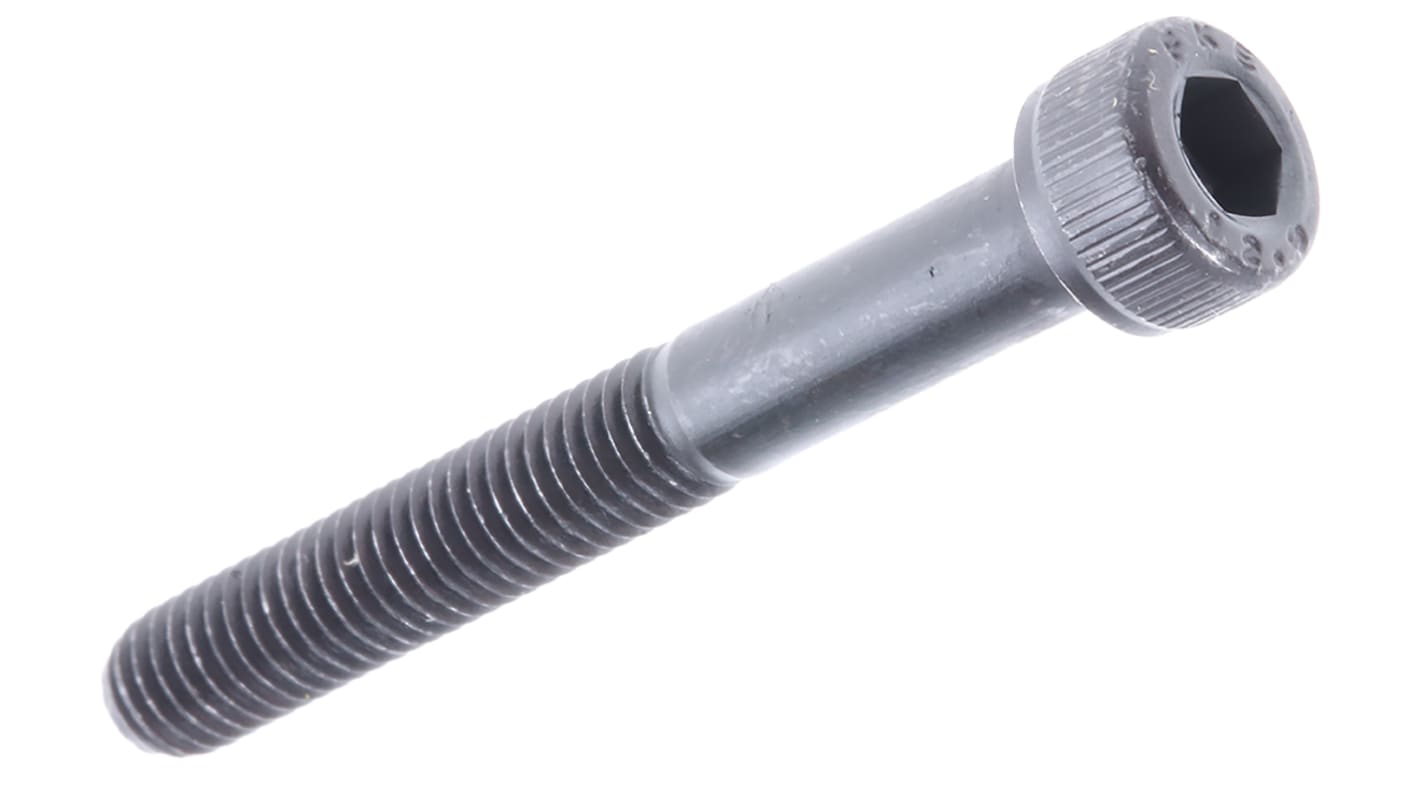 RS PRO M5 x 40mm Hex Socket Cap Screw Black, SelfColour Steel RS