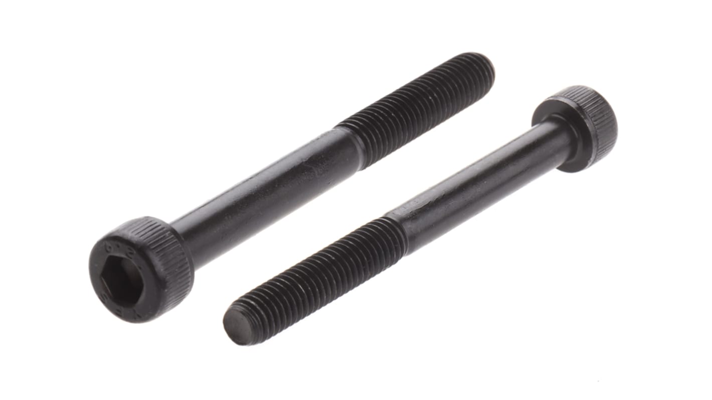 RS PRO M5 x 50mm Hex Socket Cap Screw Black, SelfColour Steel RS