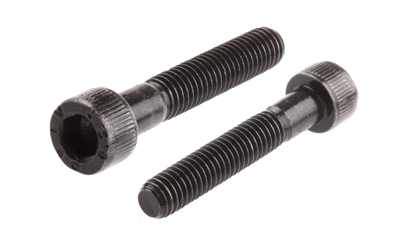 RS PRO M6 x 35mm Hex Socket Cap Screw Black, Self-Colour Steel