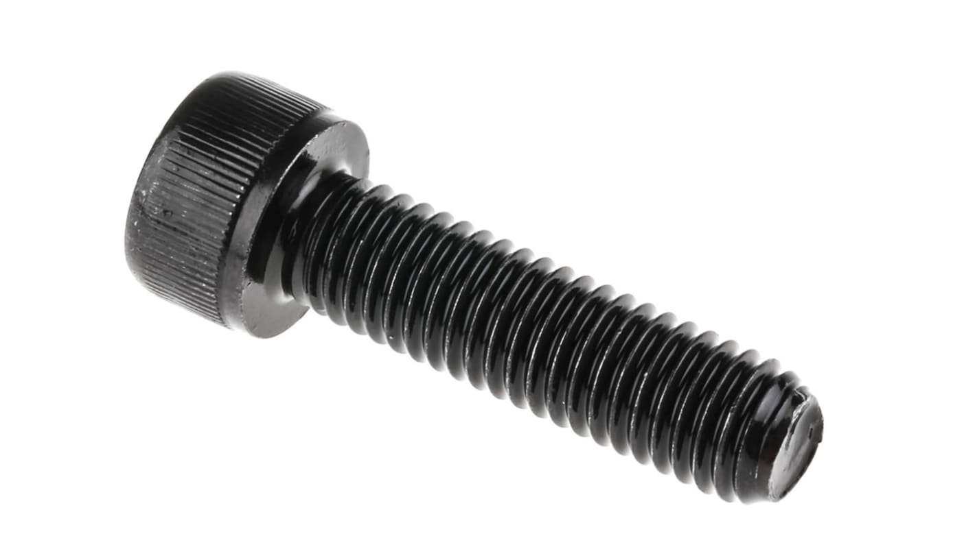 RS PRO M8 x 30mm Hex Socket Cap Screw Black, SelfColour Steel RS