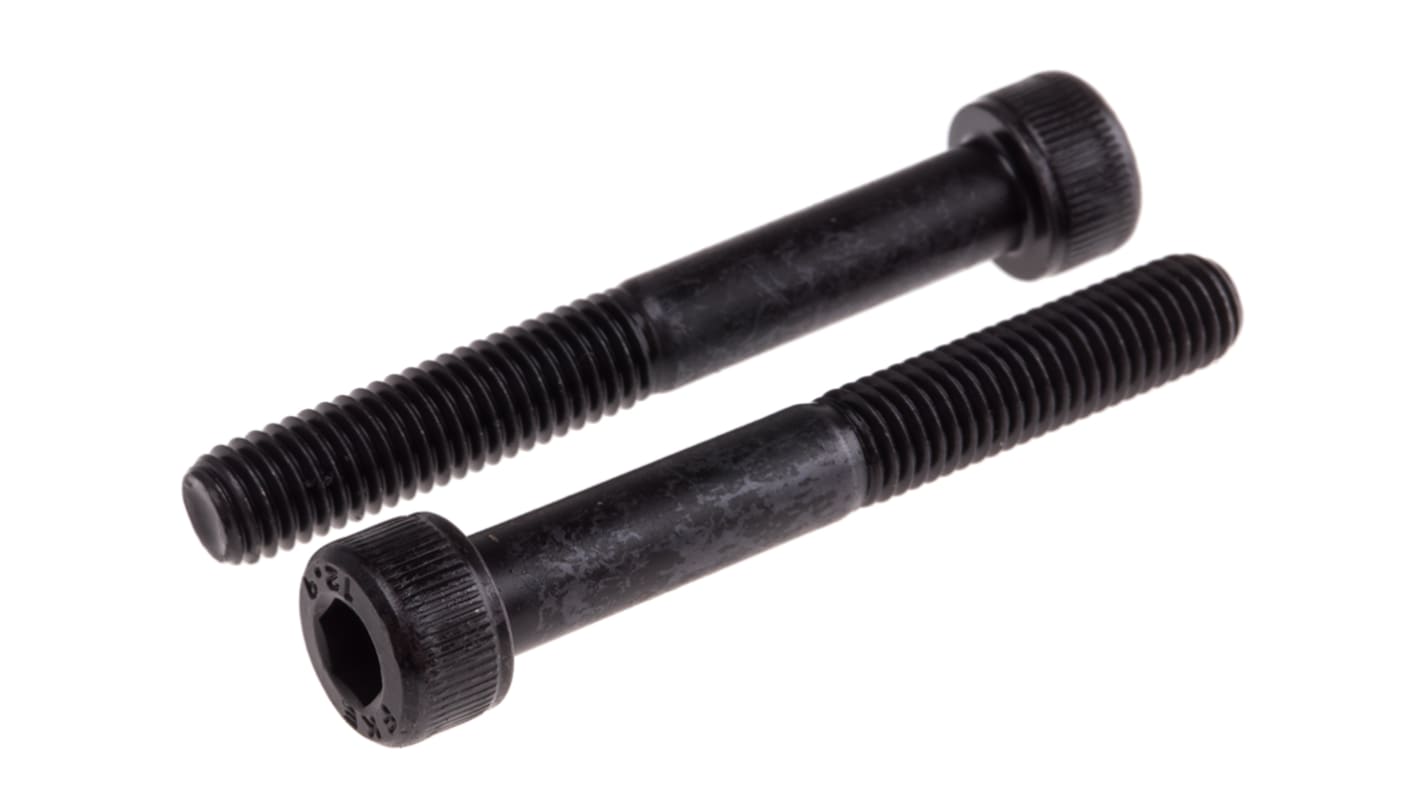 RS PRO M8 x 60mm Hex Socket Cap Screw Black, SelfColour Steel RS