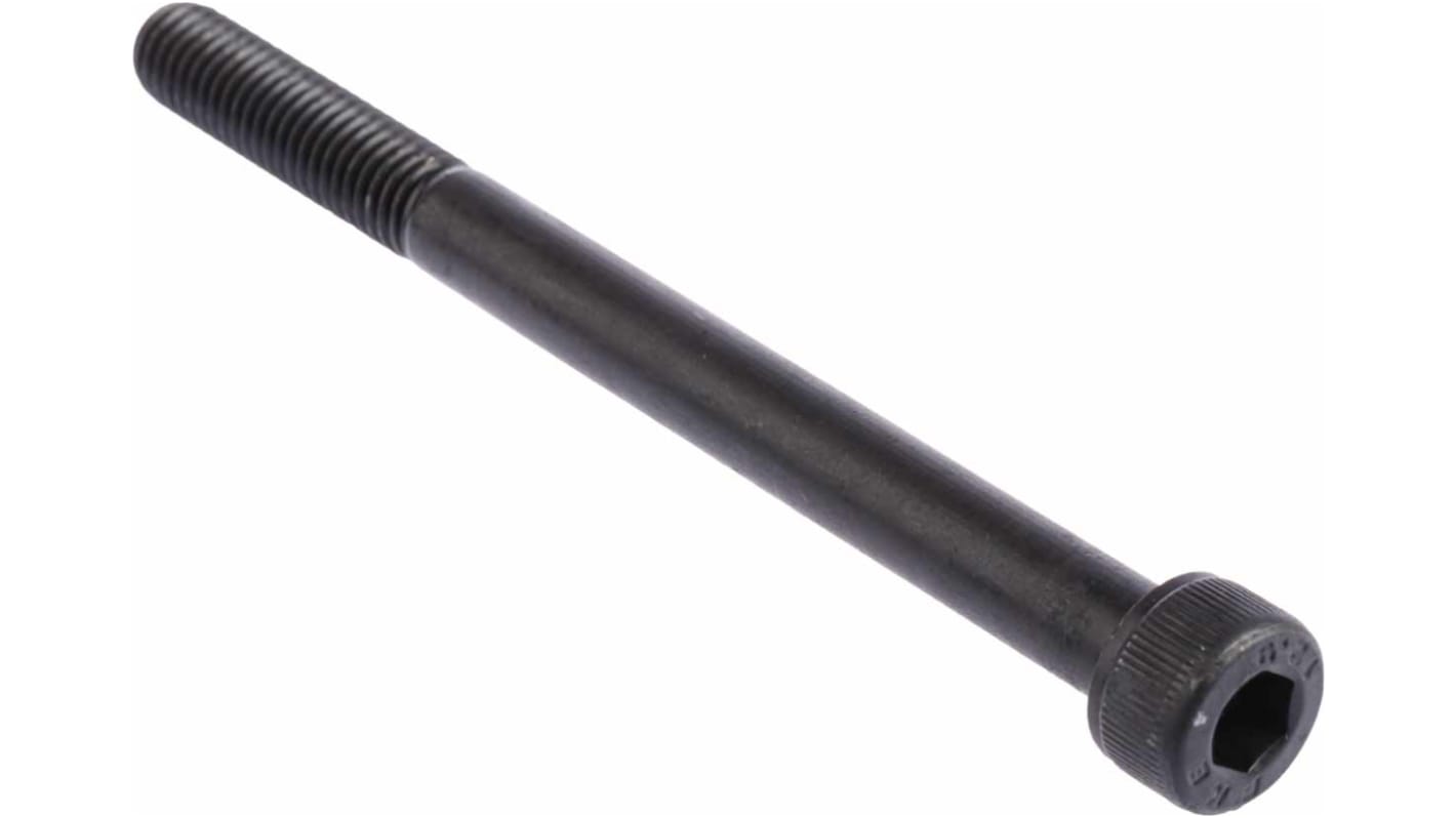 RS PRO M8 x 100mm Hex Socket Cap Screw Black, SelfColour Steel RS