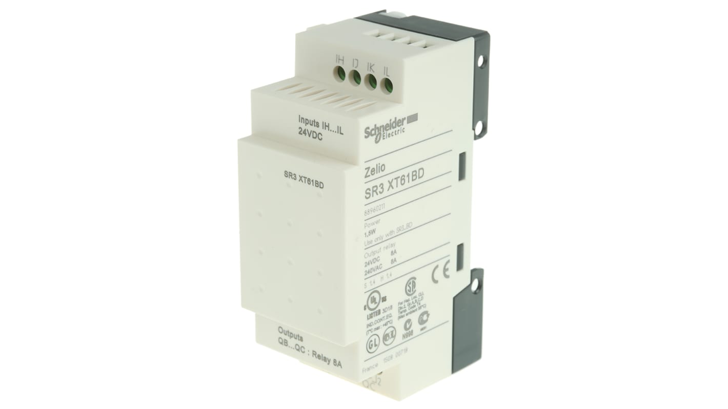 Schneider Electric Zelio Logic Series I/O module for Use with Zelio Logic Modules, 24 V dc Supply, Relay Output,