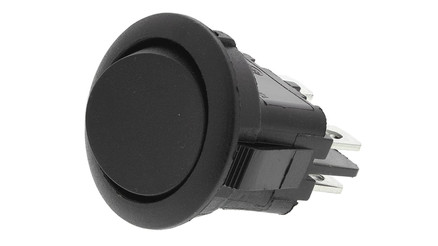 Interruptor de balancín, MR210R2NBB, Contacto DPST, On-Off, 12 A, No, Negro