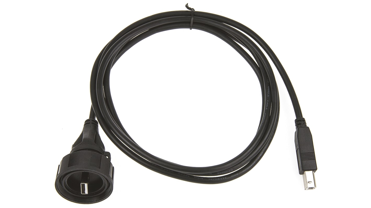 Cavo USB Bulgin USB A/USB B, L. 2m, col. Nero