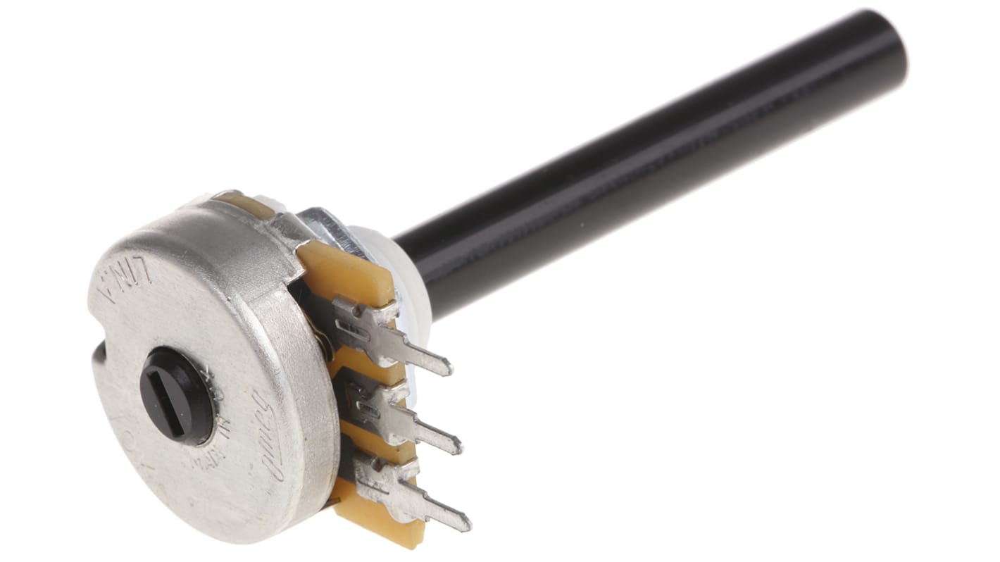 Radiohm 10kΩ Rotary Potentiometer 1-Gang Panel Mount, 05.061.5100 | RS