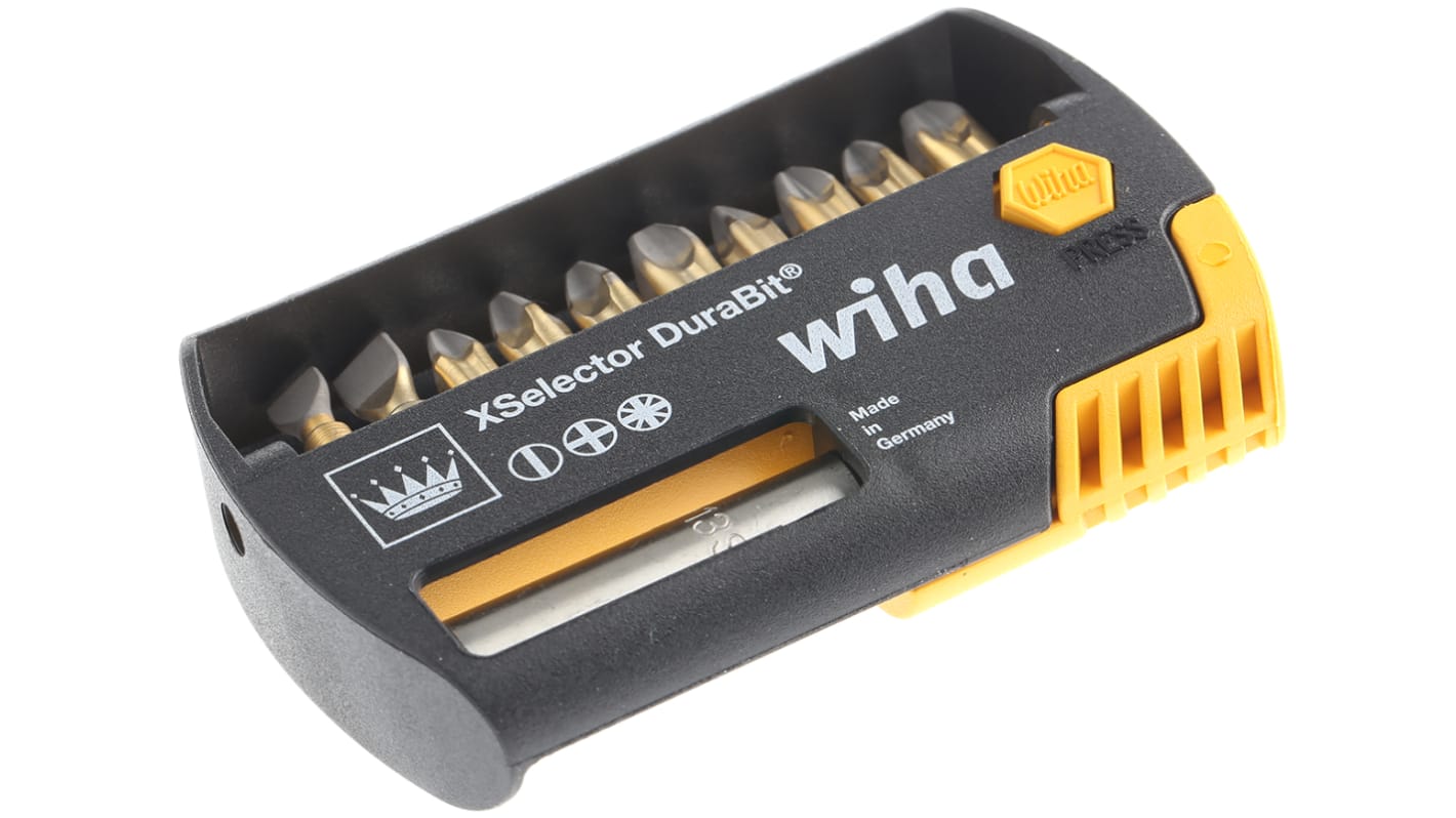 Wiha Tools ドライバビット プラス、Pozidriv、マイナス クイック交換ホルダ: 1/4インチ、マイナス: 5.5、6.5 mm、プラス: PH1、PH2 (x 2)、PH3、Pozidriv: PZ1、PZ2 (x