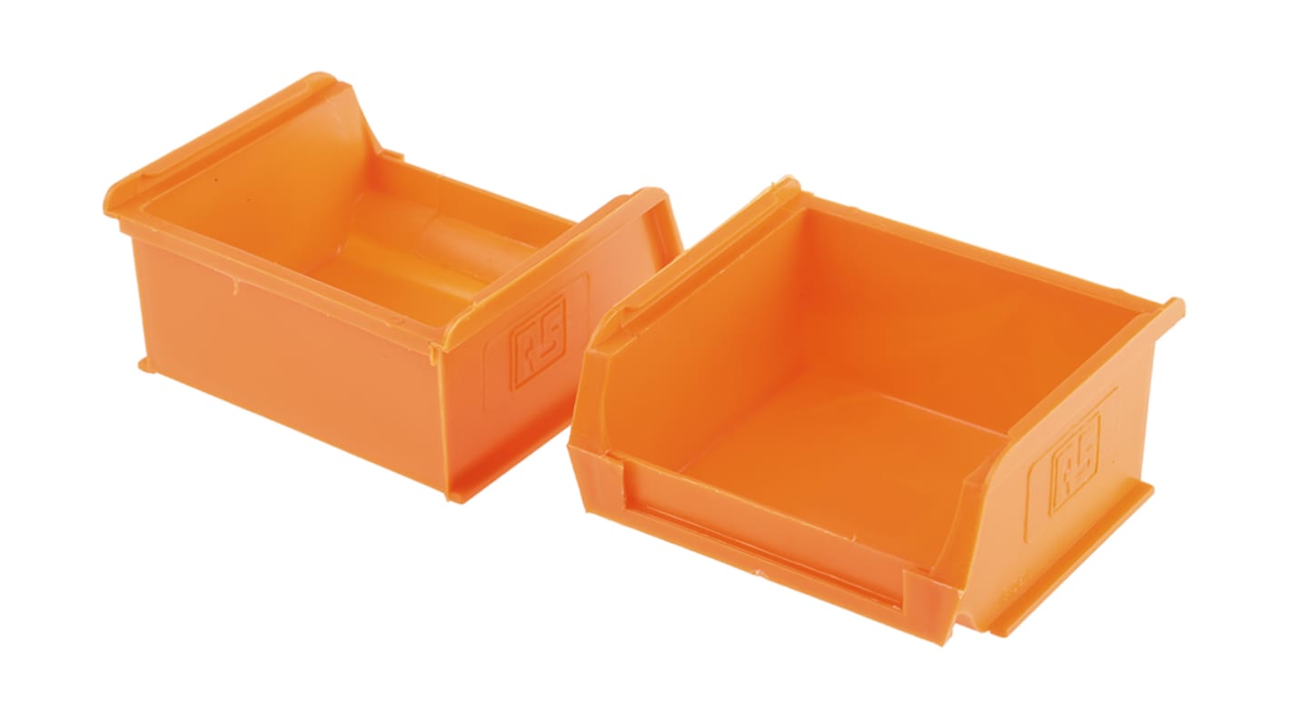 RS PRO Lagerbehälter Orange Polypropylen, 50mm x 100mm x 90mm