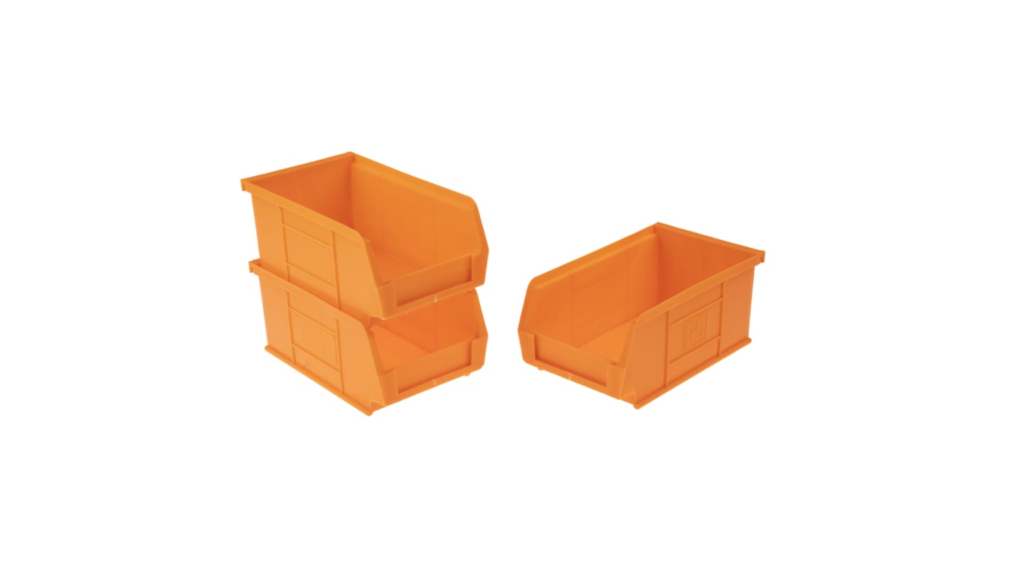 RS PRO PP Storage Bin, 76mm x 101mm, Orange