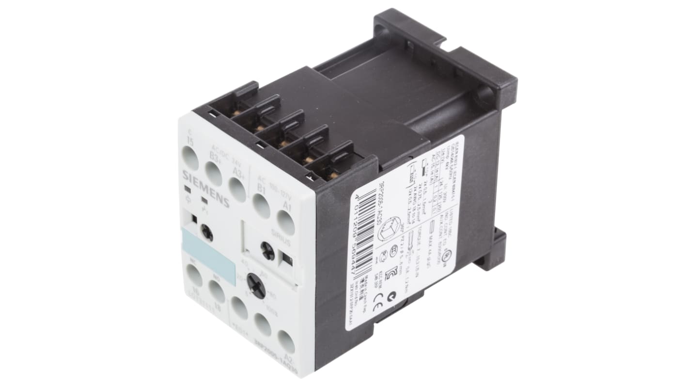 Siemens DIN Rail Mount Timer Relay, 100 → 127 V ac, 24V ac/dc, 1-Contact, 0.05 → 100 h, 0.05 → 100